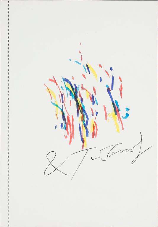 JEAN TINGUELY,  teckning, signerad.