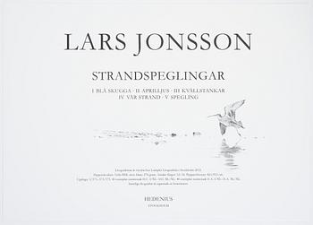 Lars Jonsson, mapp, "Strandspeglingar" med 5 färglitografier, signerade EA XIV/XL.