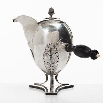 Gustaf Folcker, A swedish silver Empire coffee pot, mark of Gustaf Folcker, Stockholm 1820.