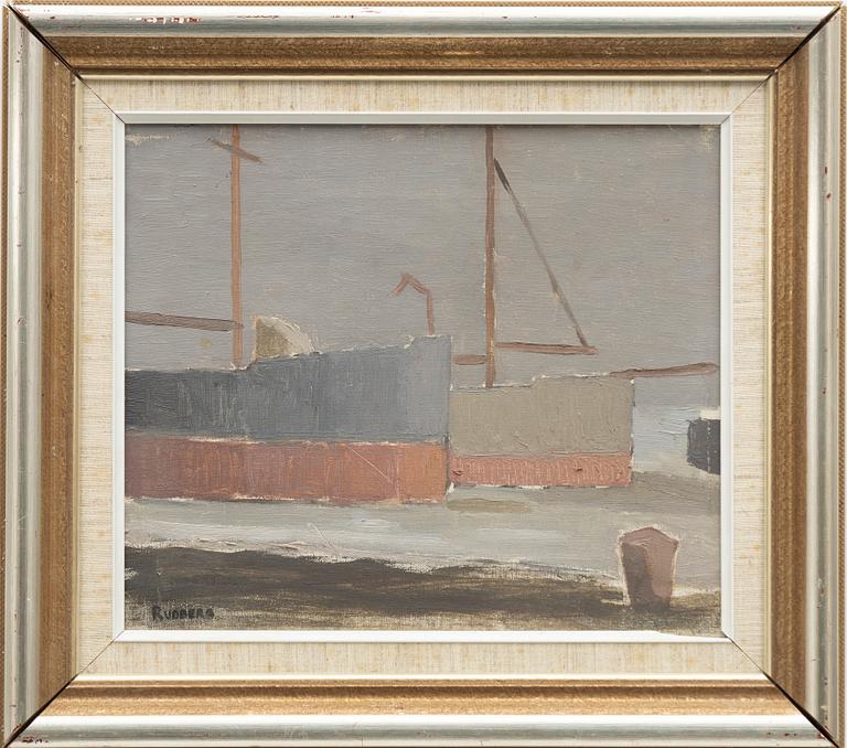 Gustav Rudberg, Hamnmotiv gråskala.