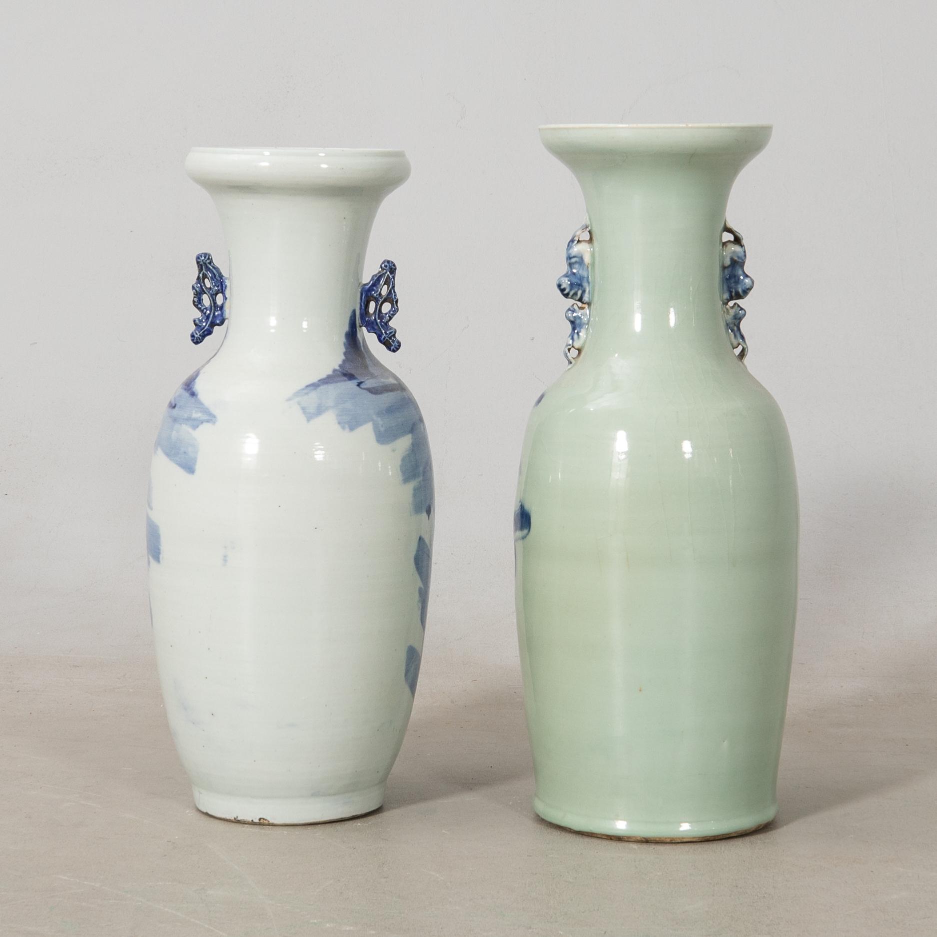 Floor vases 2 pcs China 20th century porcelain.