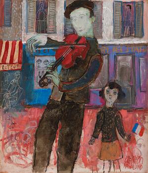 Olle Olsson-Hagalund, Street musician in Paris.