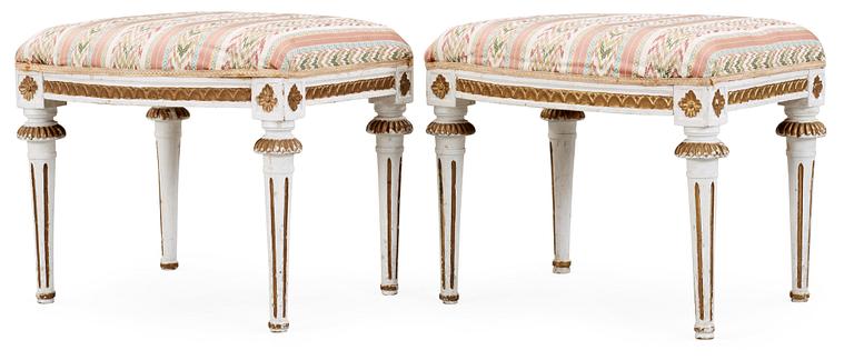 A pair of Gustavian stools by E. Ståhl.