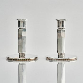 Wiwen Nilsson, ljusstakar, ett par, sterling silver, Lund 1946.