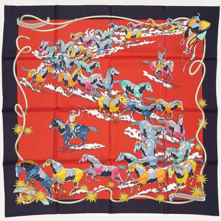 Hermès, scarf, "Les Mustangs II".