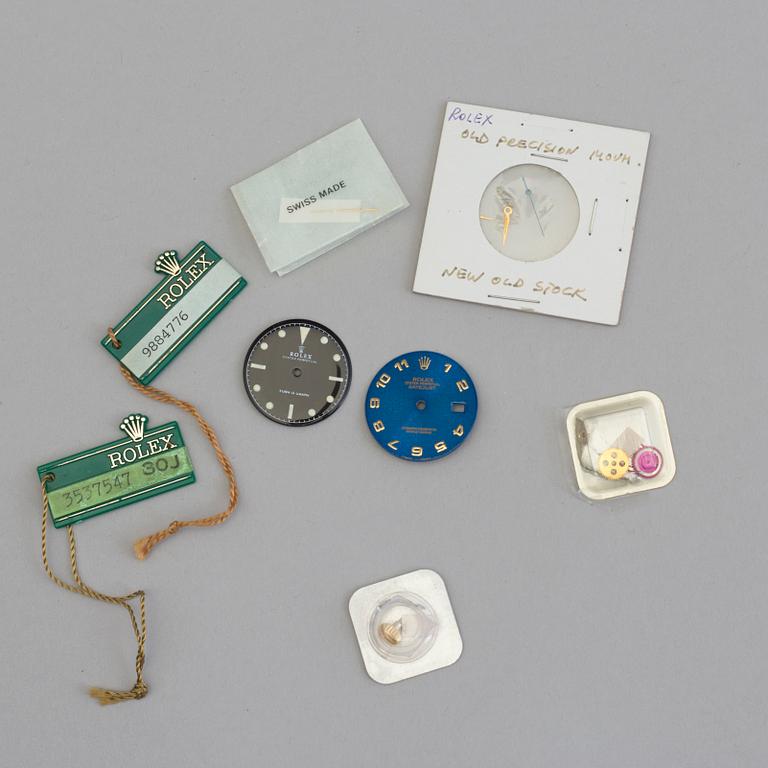 ROLEX, dial, crown, hands, hang-tag,