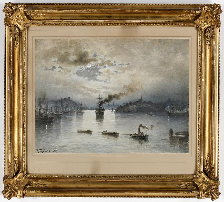 HERMAN MÜLLER, akvarell, signerad och daterad 1896.
