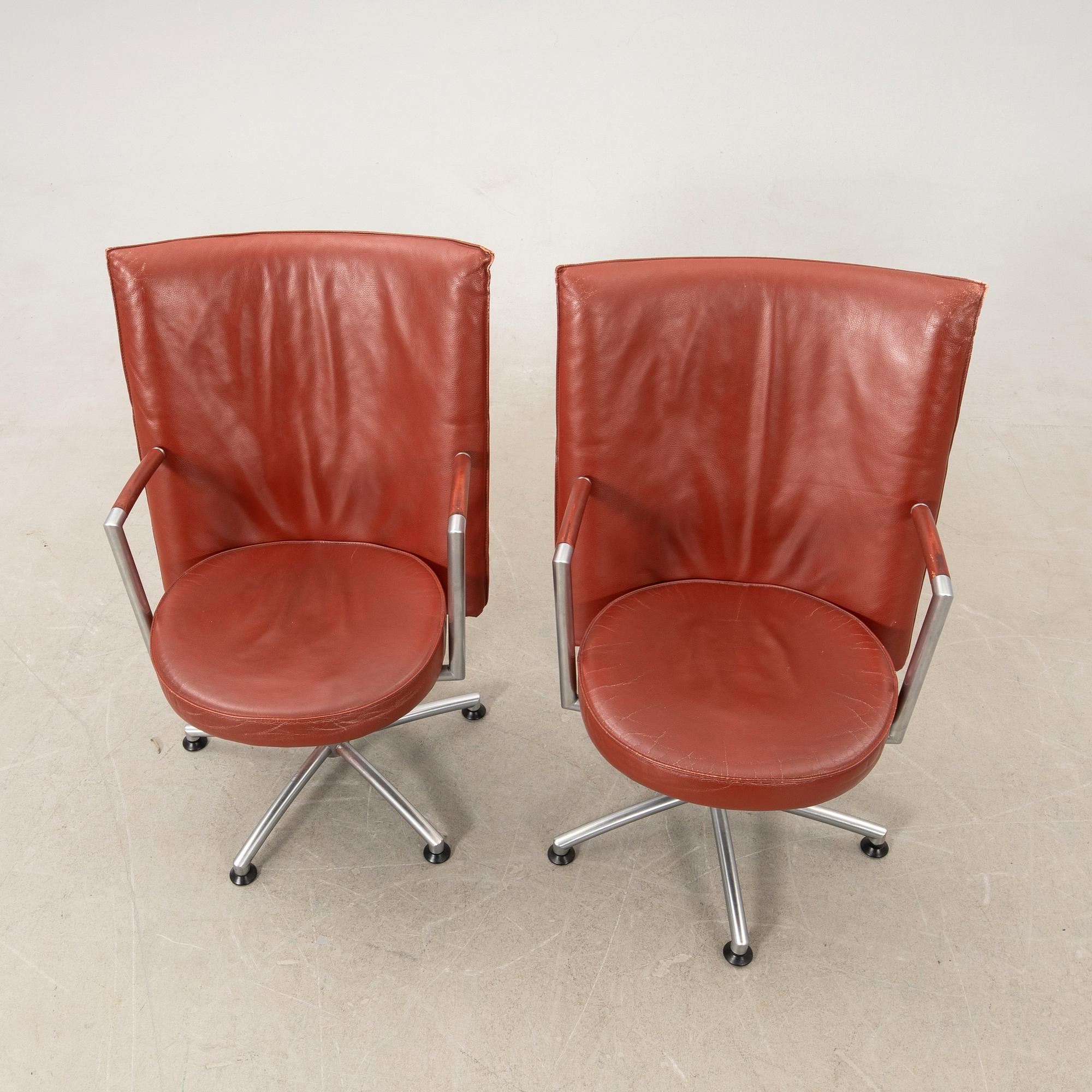 Foersom & Hiort-Lorenzen armchairs 6 pcs "Partner / EJ 70" for Erik Jørgensen Denmark, late 20th century.