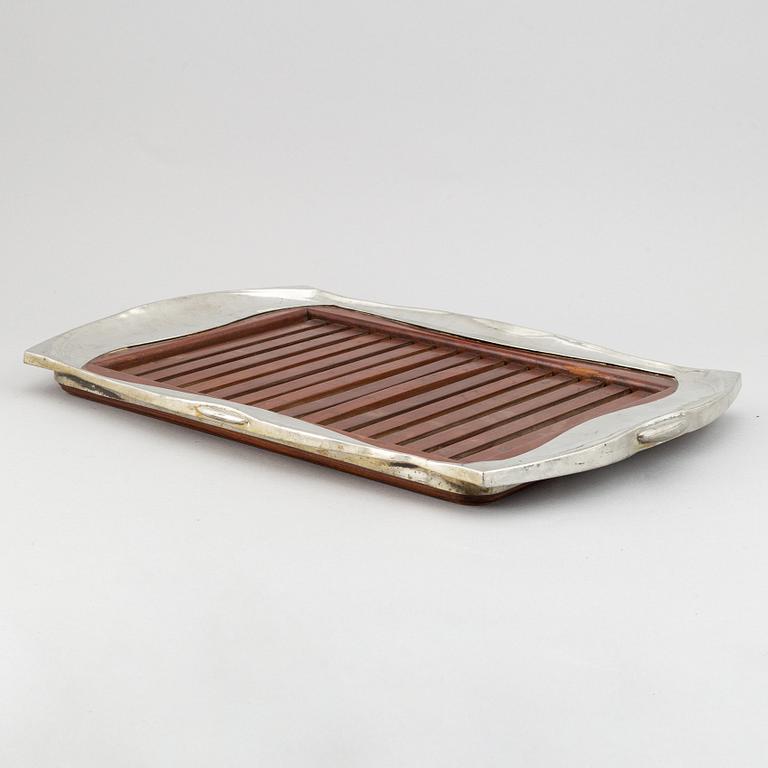 A silver plated Art Nouveau tray, early 20th Century.