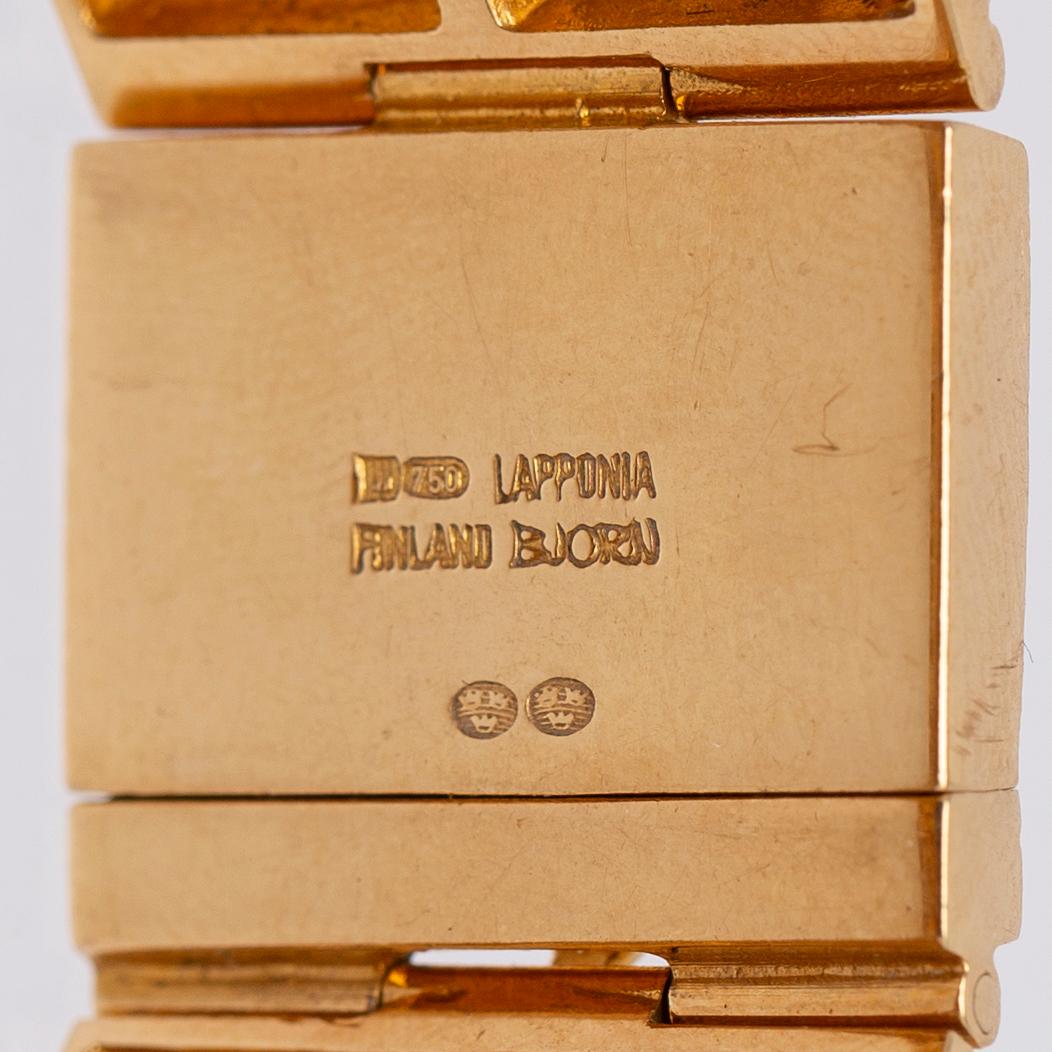 Björn Weckström, Bracelet, 18K gold, "Quadrate forms", for Lapponia, Finland.