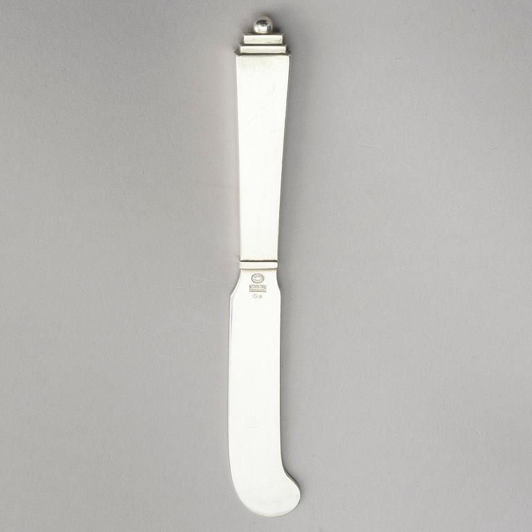 Georg Jensen, a set of 99 pieces of sterling silver flatware, model 'Pyramide', design Harald Nielsen, Copenhagen 1933-1977.