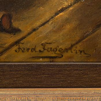 Ferdinand Fagerlin, FERDINAND FAGERLIN, oil on canvas, signed Ferd. Fagerlin.