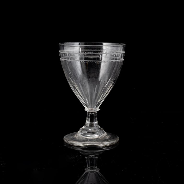 VIN- och CHAMPAGNEGLAS, empire, 19 st 1800-talets första hälft.