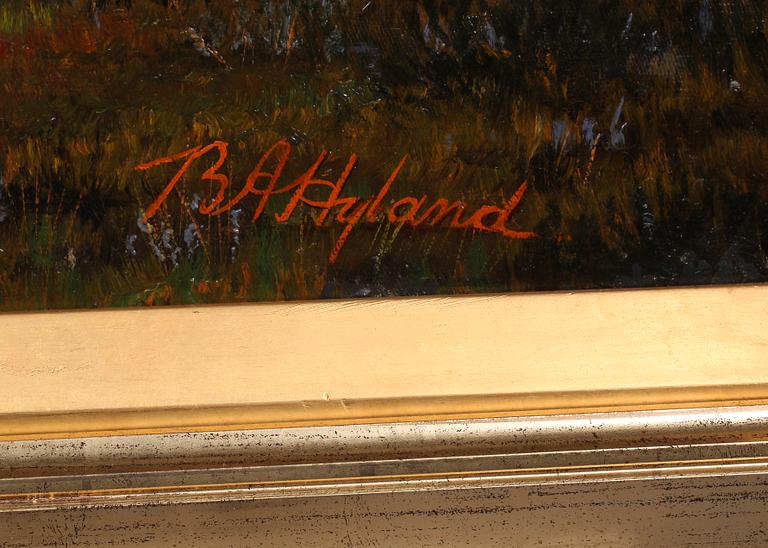 BENEDICT HYLAND, olja på duk, signerad. 1800-tal.