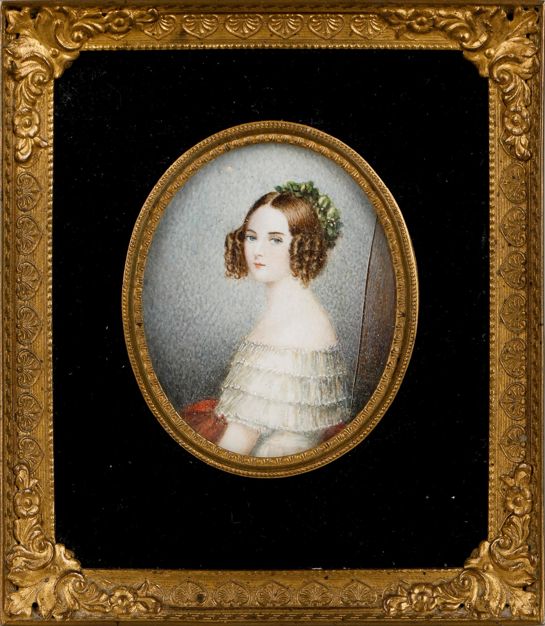 JOSEF KARL STIELER, efter, miniatyr, gouache, 1900-tal.