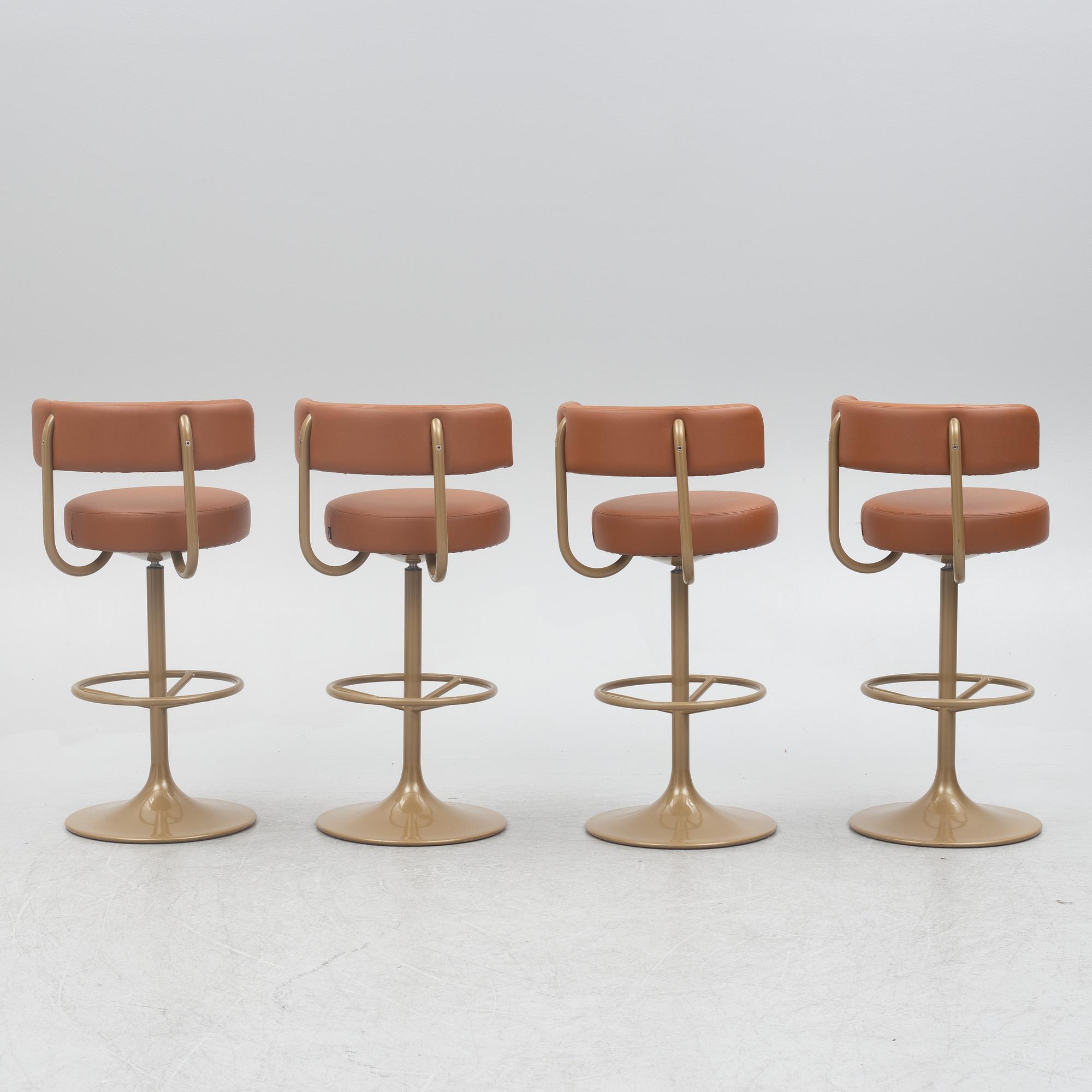 Börje Johanson, four 'Jupiter' bar stools, Johanson Design, second half of the 20th century.