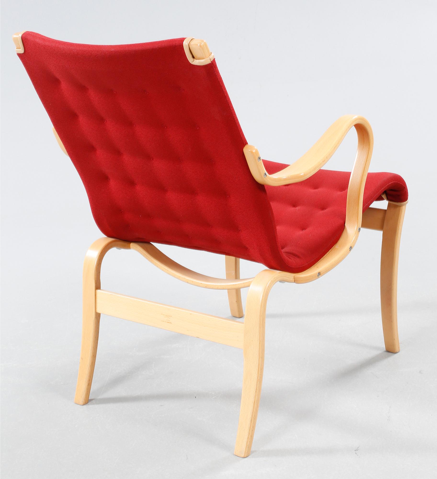 A "Mina" armchair by Bruno Mathsson, Mathsson International, 1995.