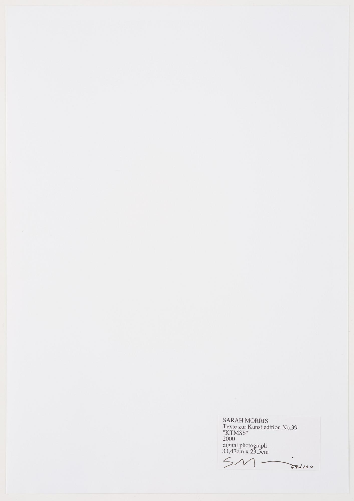 Sarah Morris, "KTMSS".
