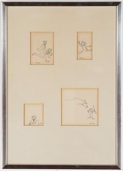 BJÖRN BERG, 7 st teckningar, signerade.