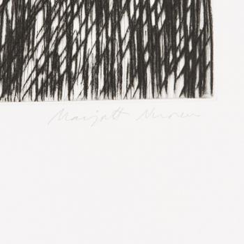MARJATTA NUOREVA, graphic portfolio, mezzotint and drypoint 12 pcs, signed, numbered.