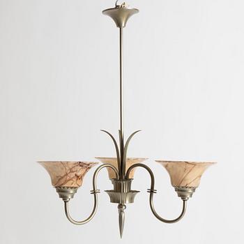 Harald Notini, a ceiling lamp model "6317", Swedish Grace, Arvid Böhlmarks Lampfabrik, Stockholm, 1920s.