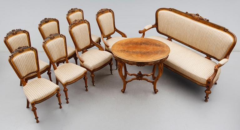 SALONGSGRUPP, 9 delar, 1800-talets andra hälft.