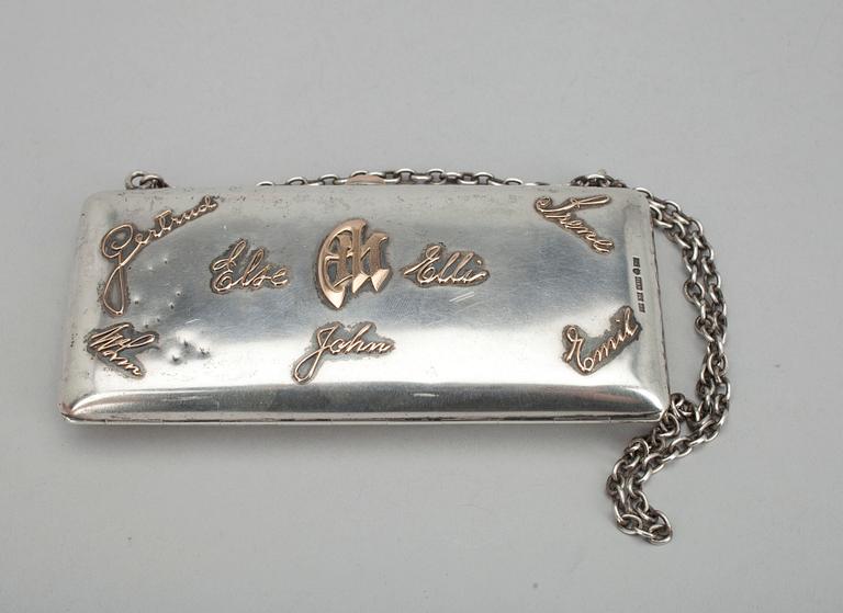 AFTONVÄSKA, silver, Åbo 1919. Vikt 217 g.