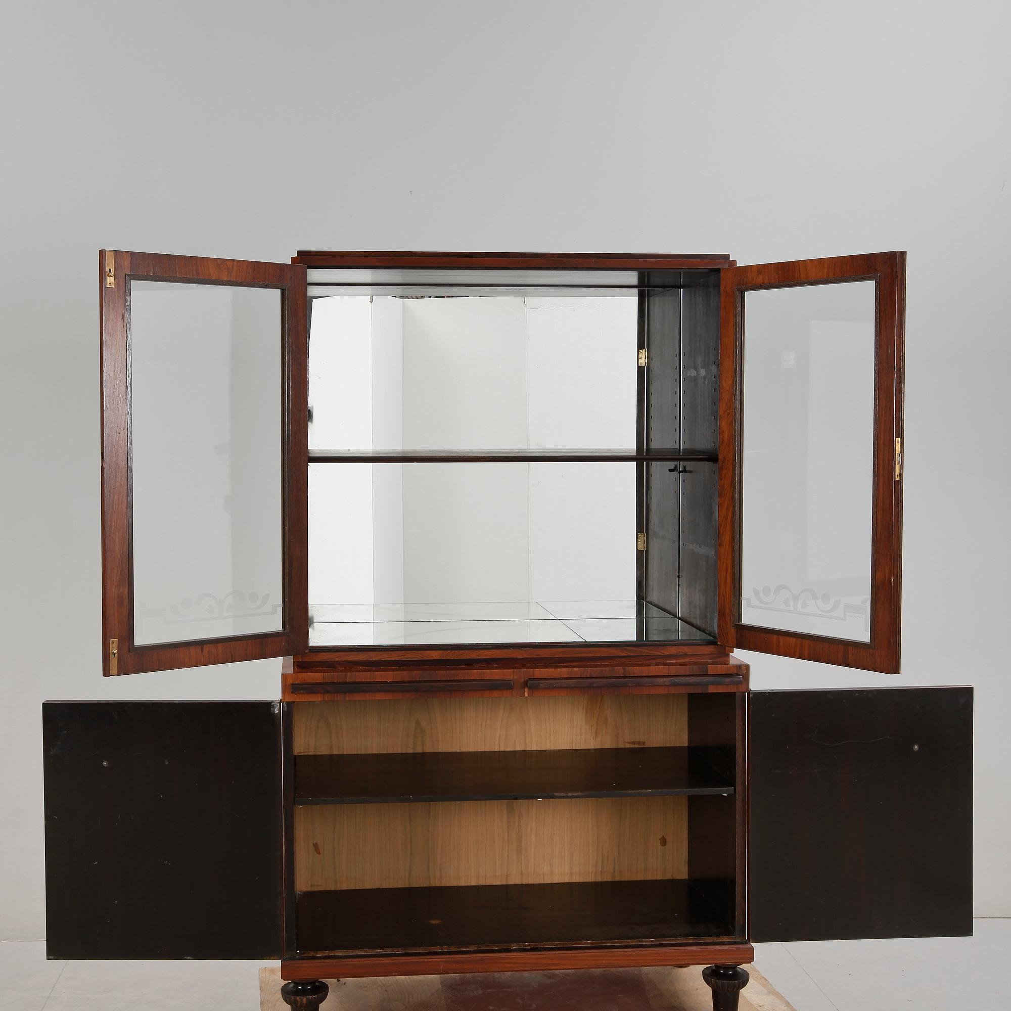 VITRINSKÅP, art deco, 1930/40-tal.