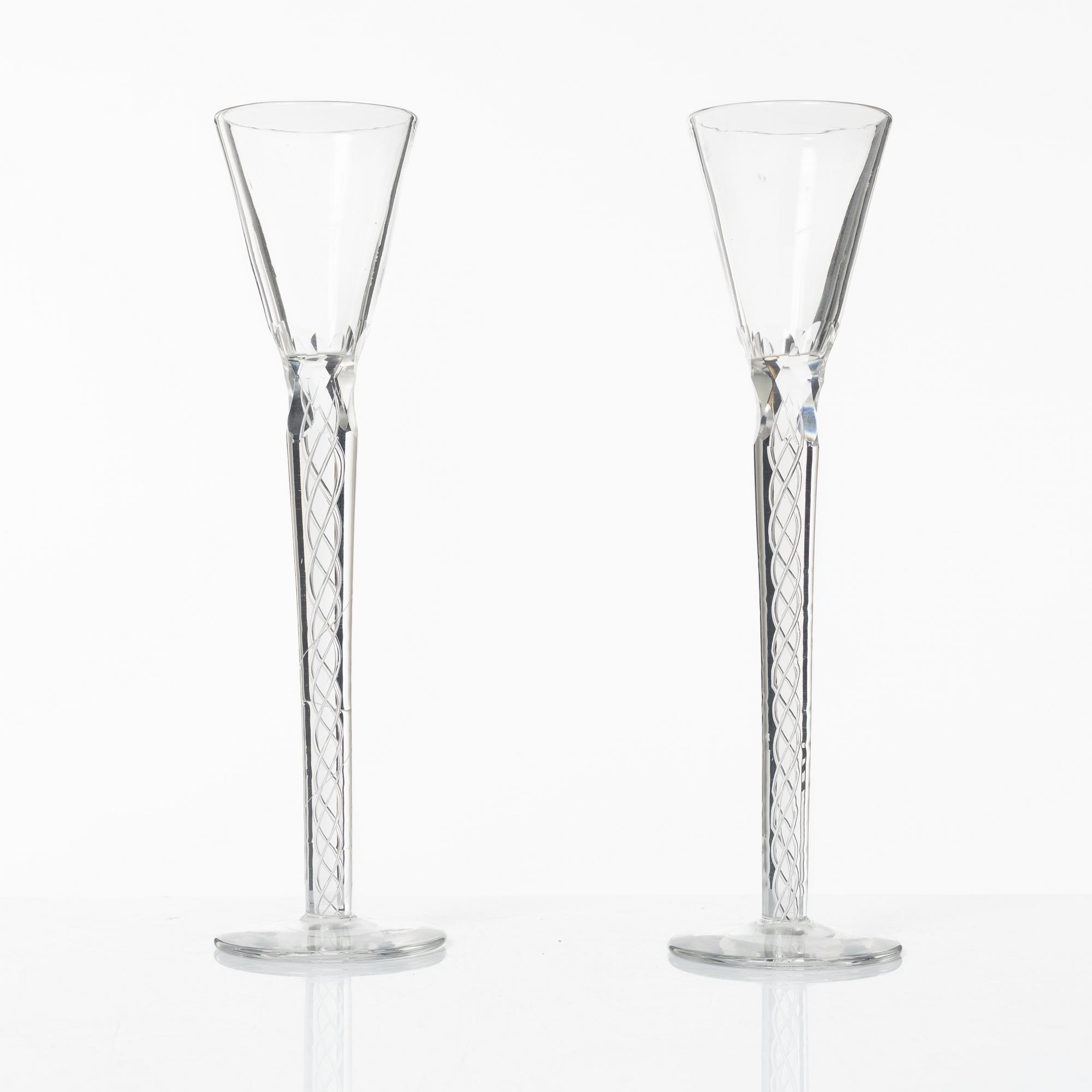 A set of six glasses, Anglo-Irish, 19th century.