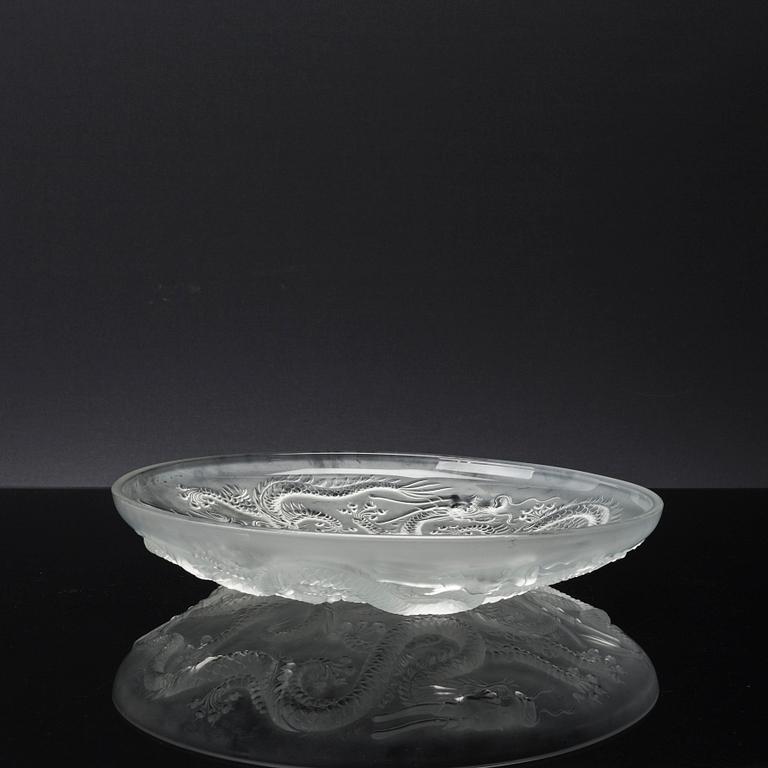 A 20th century Josef Inwald Barolac Dragon bowl/plate, glass.