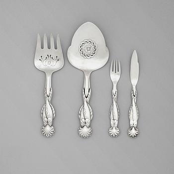 Georg Jensen, a 26 pcs set of 800/1000 silver flatware, Copenhagen 1919- ca 1927.