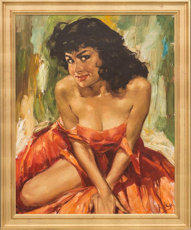 CHARLES ROKA, SIGNED PAINTING.