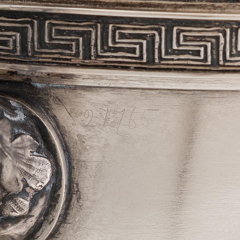 An early 20th-century Fabergé silver-mounted cut-glass presentation bowl. Imperial Warrant, scratched inventory number.