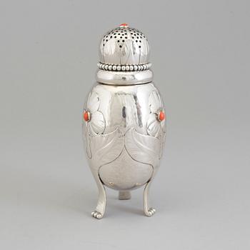 A Swedish Art Nouveau silver sugar shaker, maker's mark Claes Emil Andrén, Gothenburg, 1920.