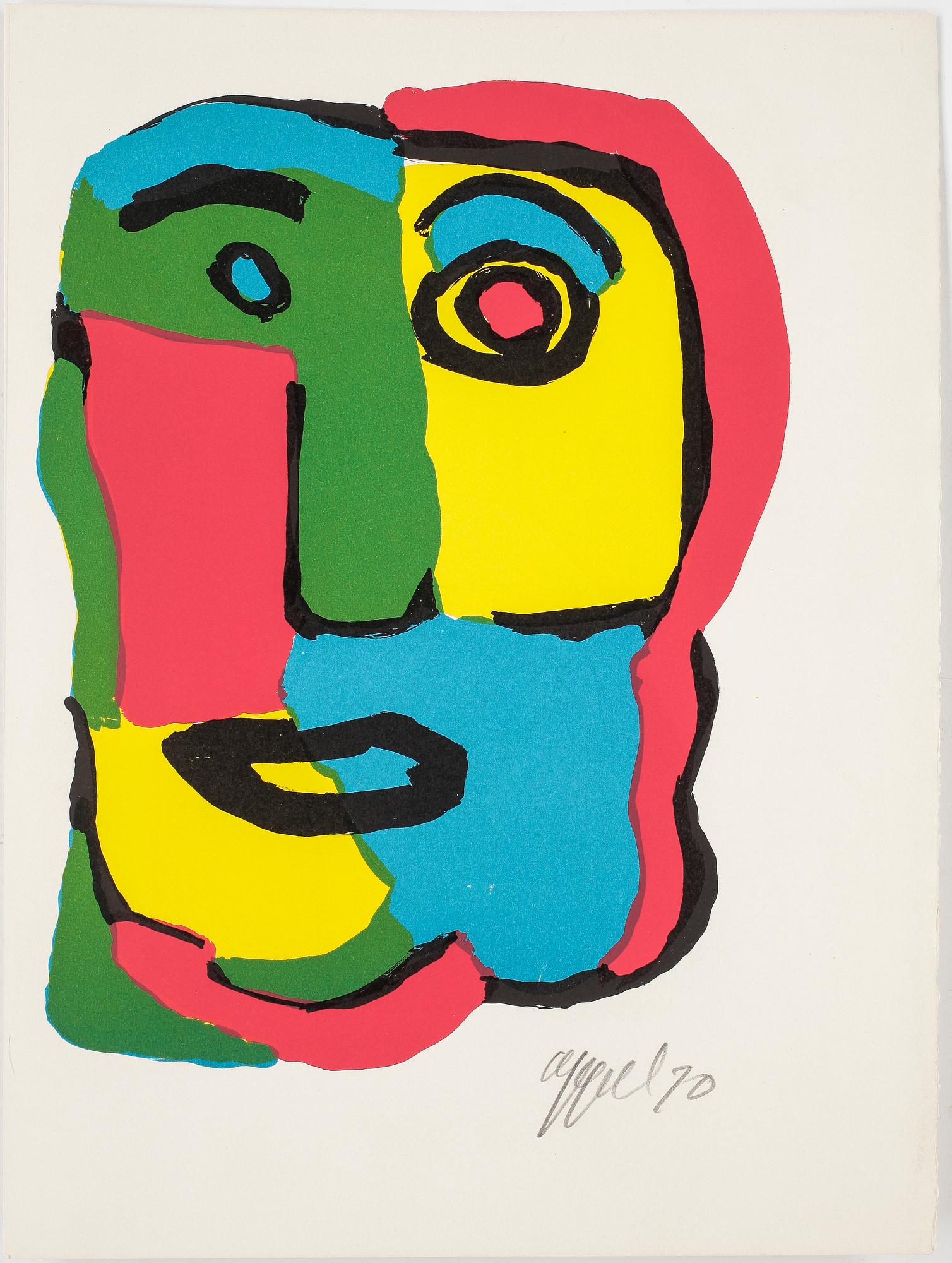 KAREL APPEL, färglitografier, 3 st, signerade, daterade 70, en märkt e.a. upplaga.