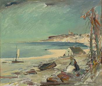 MARIAN MOKWA, oil on canvas, signed.