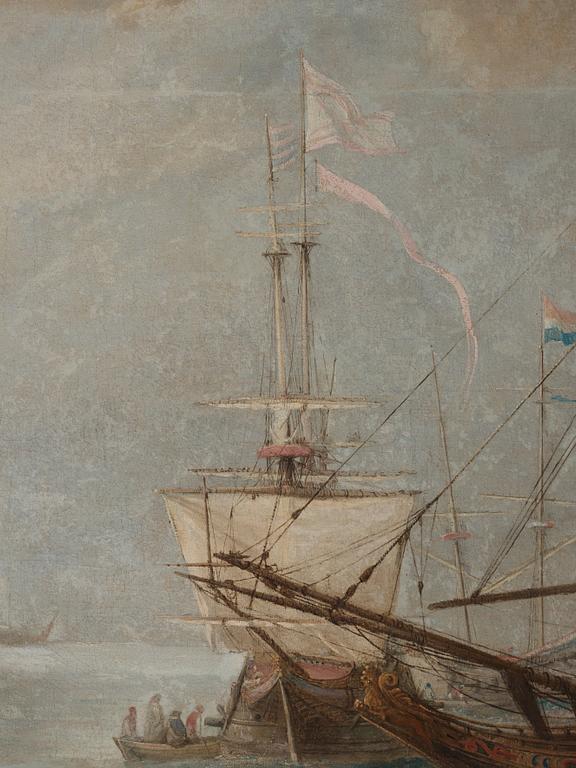 Abraham Willaerts Tillskriven, Kustlandskap med figurer och skepp.