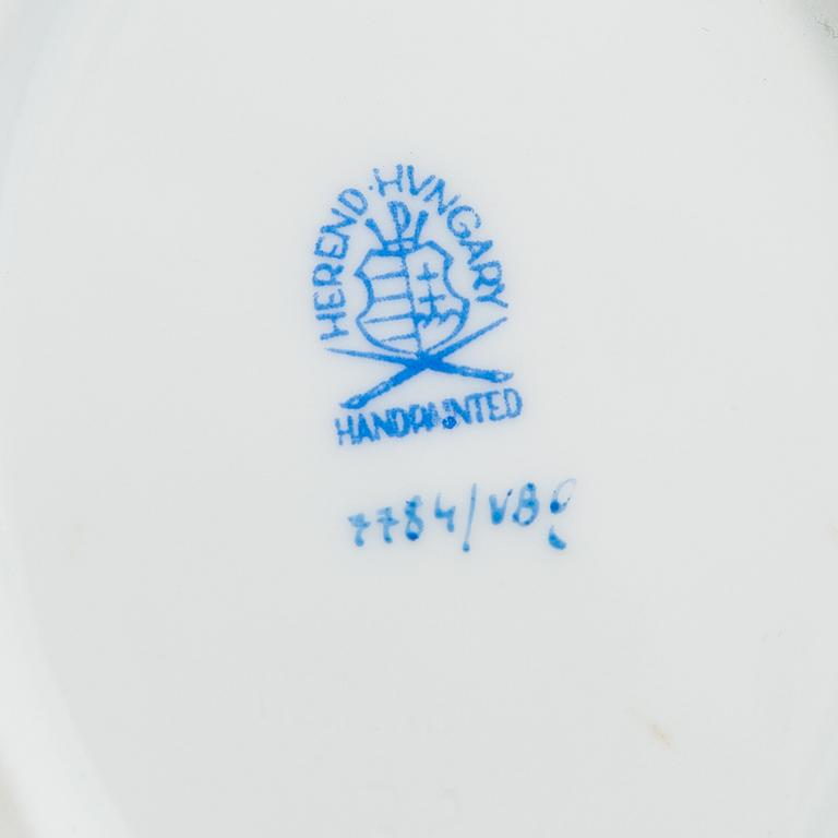 A Herend Queen Victoria VBO porcelain coffee set and two trinket boxes, totally 19 pieces, Hungary.