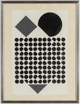 VICTOR VASARELY, pochoir, signerad med blyerts och numrerad 131/150.