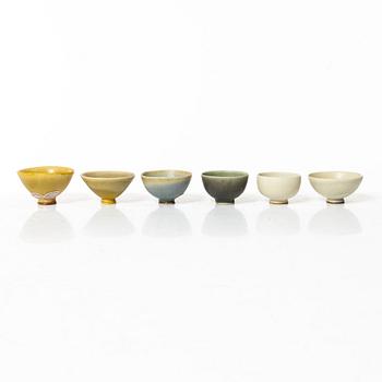 Berndt Friberg, miniature vases, eleven pieces, stoneware, Gustavsberg Studio 1960s/70s.