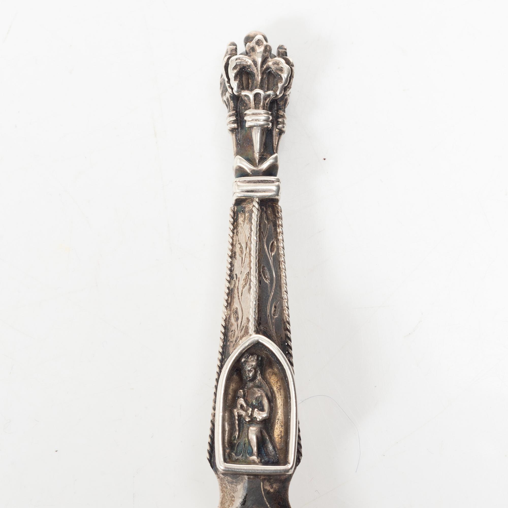 A Norwegian silver spoon, mark of Marius Hammer, Bergen, 1888.