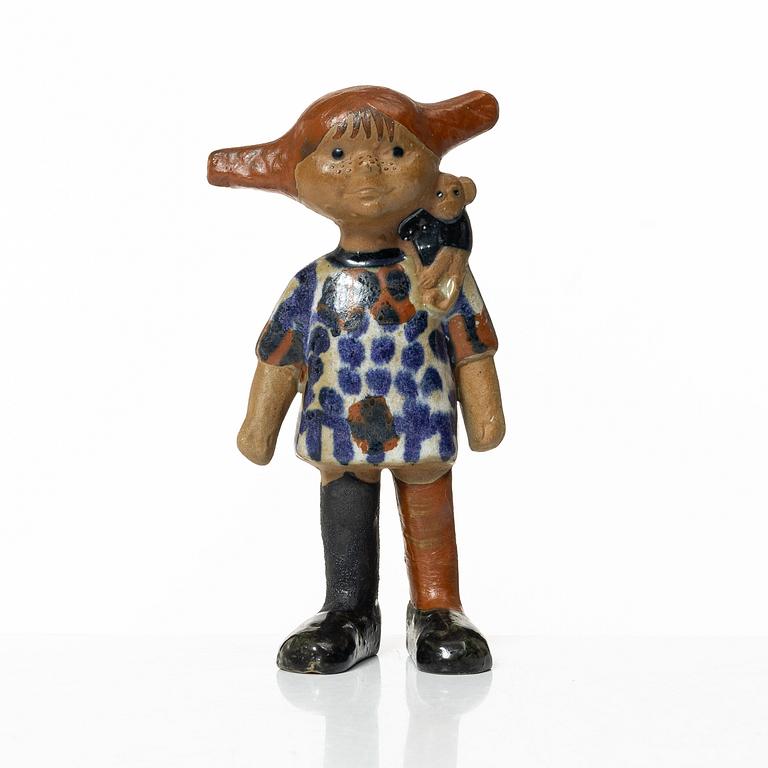 Lisa Larson, figurin, stengods, "Pippi Långstrump", Gustavsberg, 1969-71.