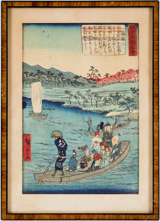 TRÄSNITT, 3 st, Japan, 1800/1900-tal.