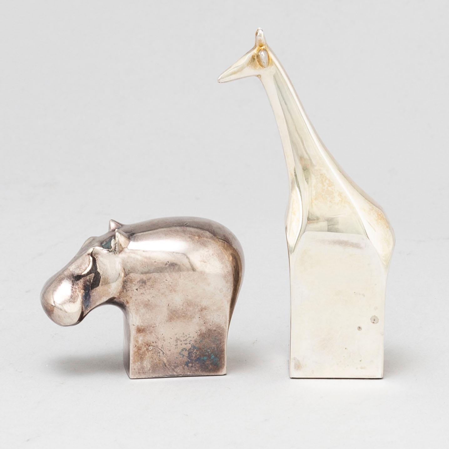 GUNNAR CYRÉN, figuriner, 2 st. Silverpläterad zink. Dansk Designs, Japan.