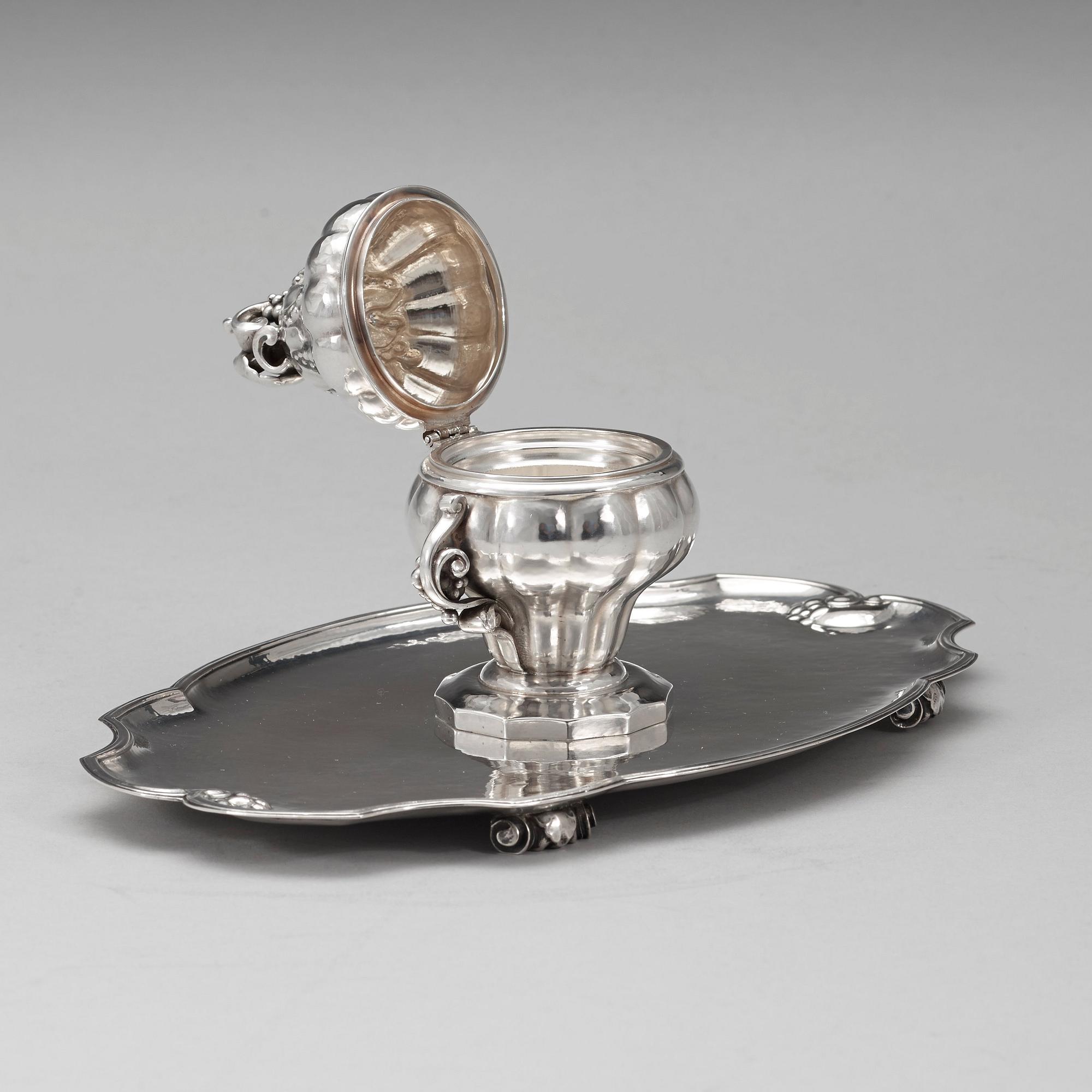 A Georg Jensen silver desk set, Copenhagen 1915-21.