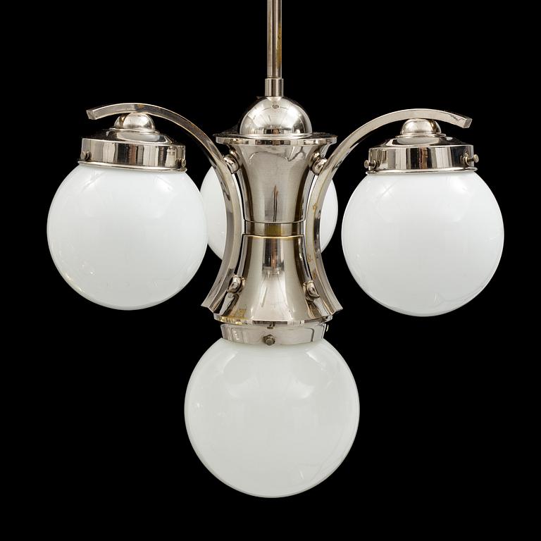 An 1930s Art Deco ceiling light. Total height ca 70 cm.