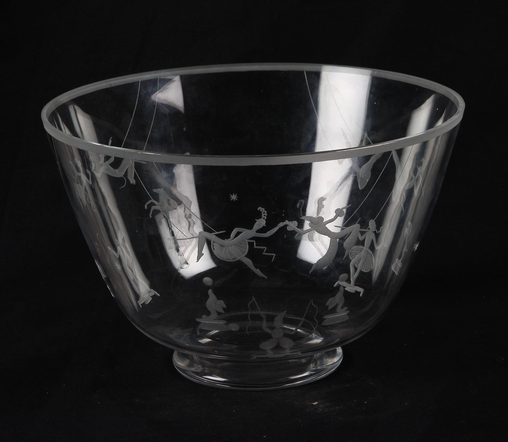 SKÅL, glas, Ewald Hald, Orrefors.