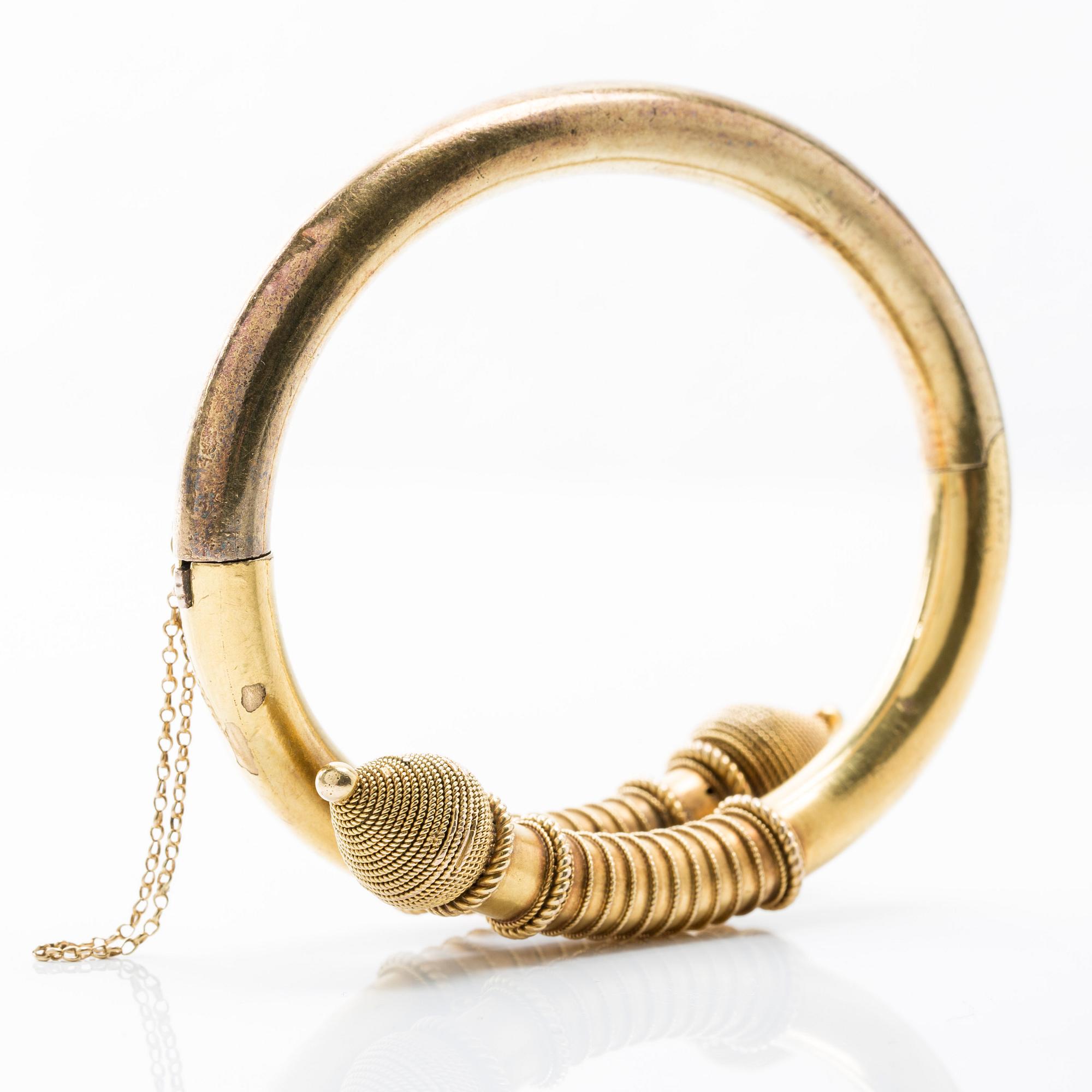 OTTO ROLAND MELLIN, armband, 18K guld,  Helsingfors 1870-tal.