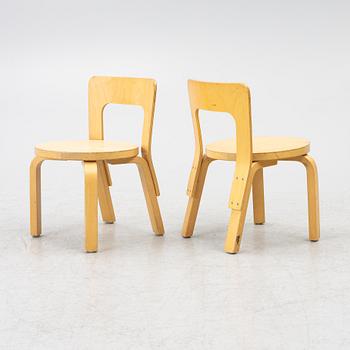 Alvar Aalto, children's chairs, 4 pcs, Artek, Finland.