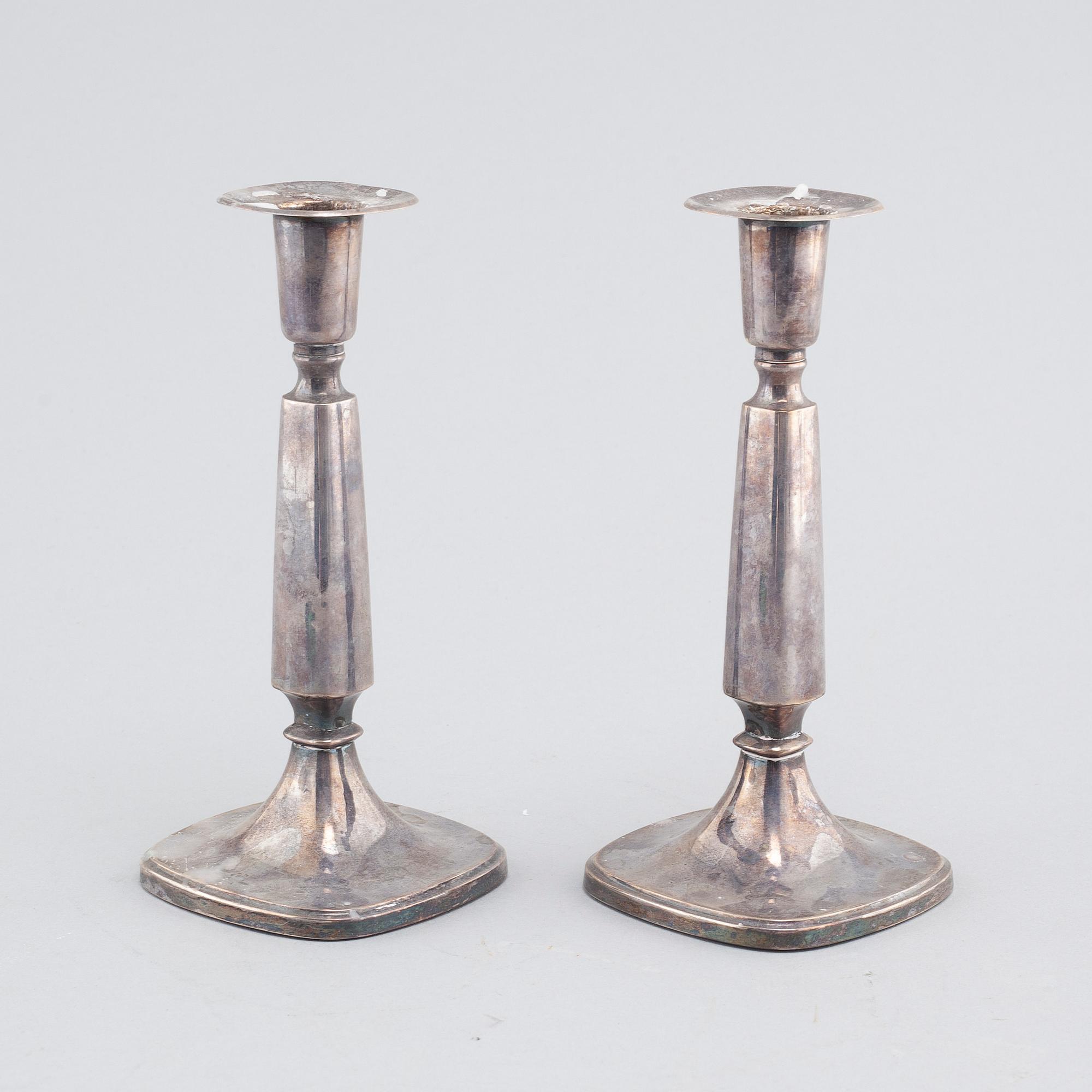 A pair of Swedish silver candlesticks from 1966.